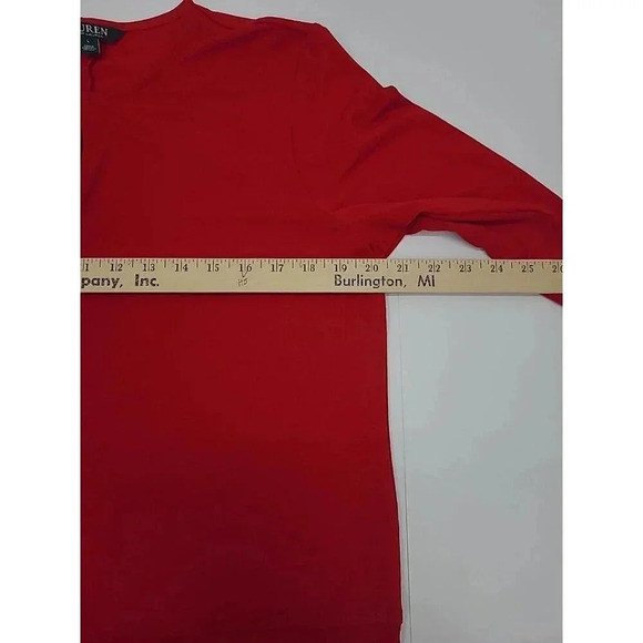 Lauren Ralph Lauren Tunic Blouse Women's Size Large Red - Picture 3 of 8
